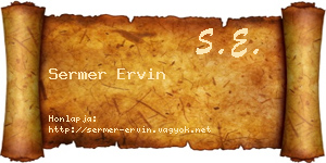 Sermer Ervin névjegykártya